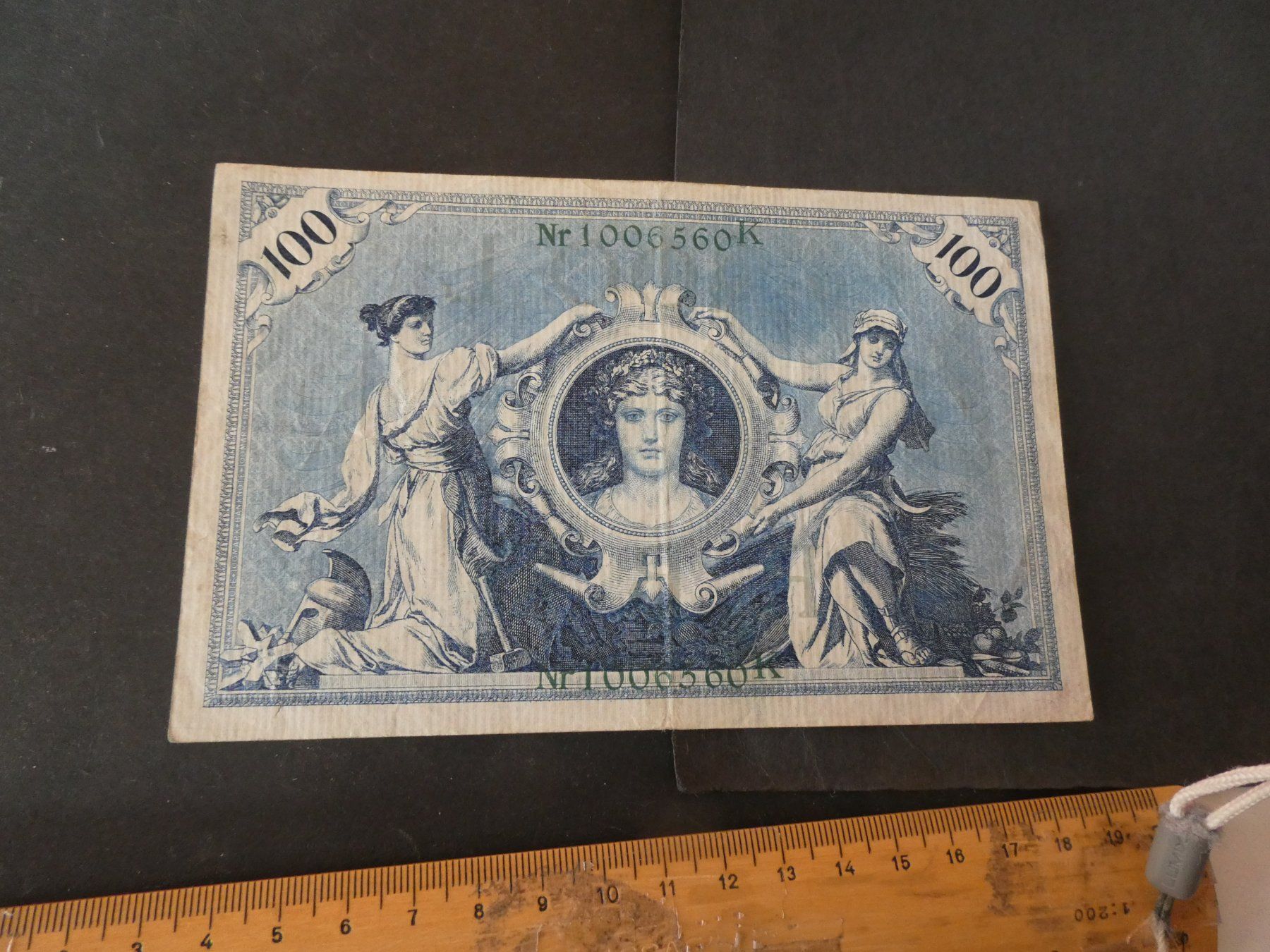 Banconote: Dt. Reich 1908, 100 Mark Sigel grün – Usato da Hinterforst venduto da Rohusri 1