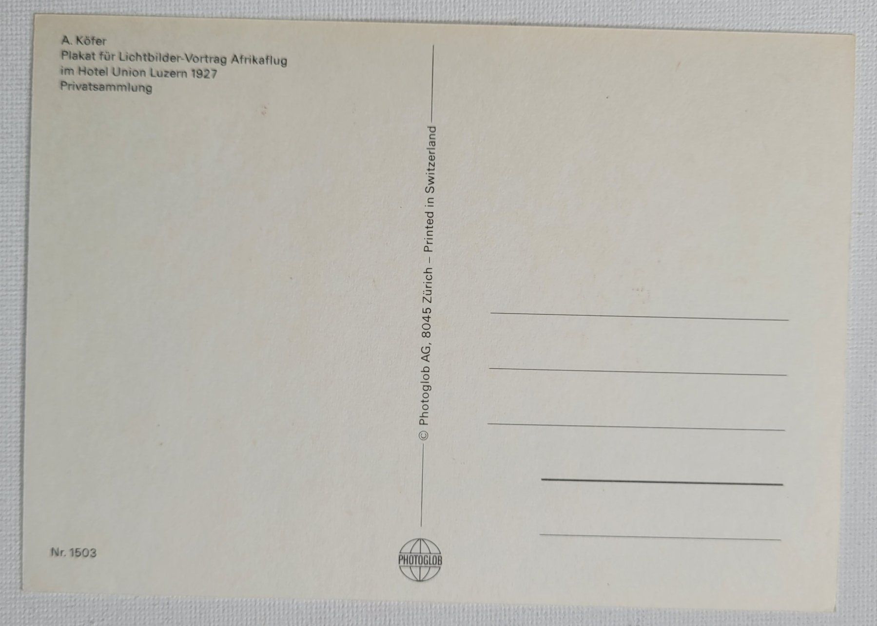 Cartes postales: MITTELHOLZERS AFRIKAFLUG – Neuf (Voir description) à Neftenbach par Mador6 1