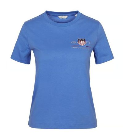 GANT Damen T-Shirt Hellblau – Grösse XL – 100 % Baumwolle