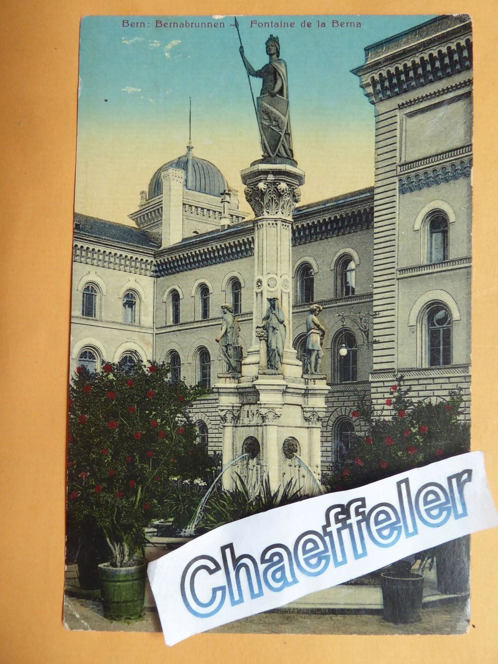 Cartoline postali: 1910  Bern, Bernabrunnen – Usato da Zürich venduto da Chaeffeler