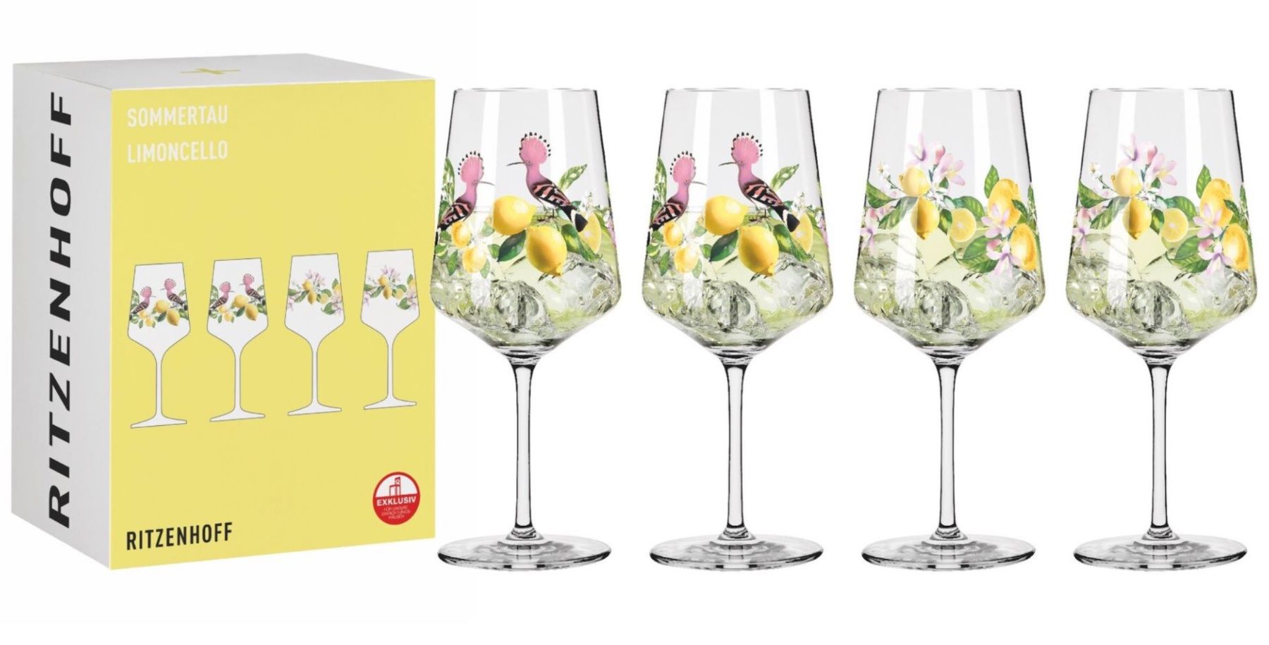Ritzenhoff Bicchieri: APERITIFGLAS-SET Sommertau Limoncello von Ritzenhoff – Nuovo e nell'imballaggio originale da Wagenhausen venduto da Svema