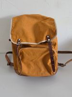 Antiker Bergsteigerrucksack Canvas - Leder-Beschläge - 1960