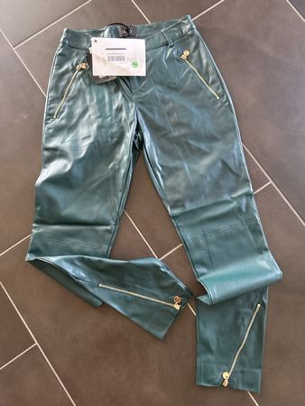 Hose LIU JO Kunstleder Grösse 38 dunkelgrün mit Etikett