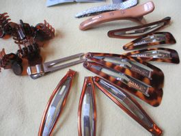 Haarspangen, Haarklammern Set braun, beige Glitzer