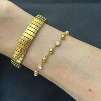 18KGP Goldene Perlen Zirkonia Armkette