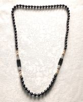 Hämatit-Kette mit Perlen; collier hématite avec des perles