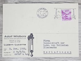 CL04 Carte Postale + Timbre Suisse 1938