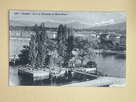 Genève, Ile J.-J. Rousseaux et Mont-Blanc
