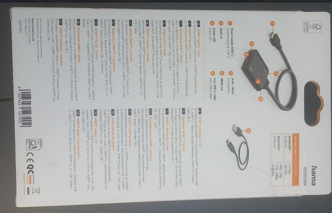 Hama Adattatori: HDMI  Splitter 4K 2x – Nuovo e nell'imballaggio originale da Suhr venduto da Chica2000 1