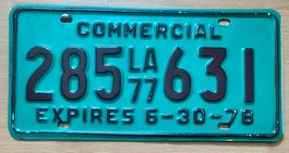 US Nummernschild Louisiana 1978 grün/schwarz