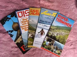 5er Set historische Prospekte aus dem Wallis