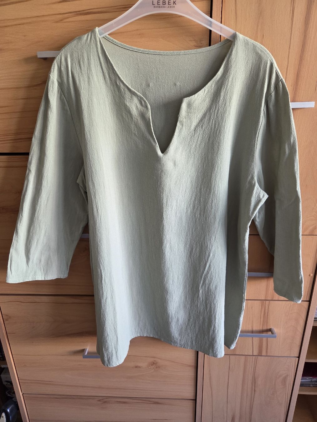 Camicette: Schlupfbluse 100%Baumwolle Lindgrün Gr.4244 – Usato da Winterthur venduto da katzen07