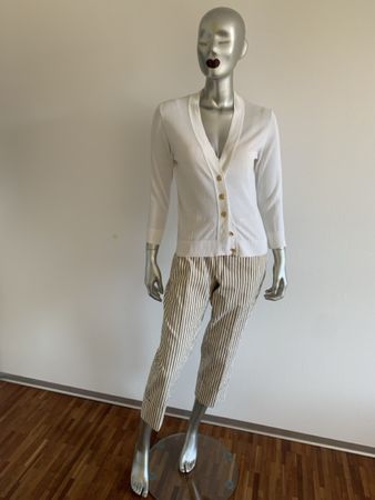 TORY BURCH: Leichte weisse Strickjacke aus Baumwolle, S