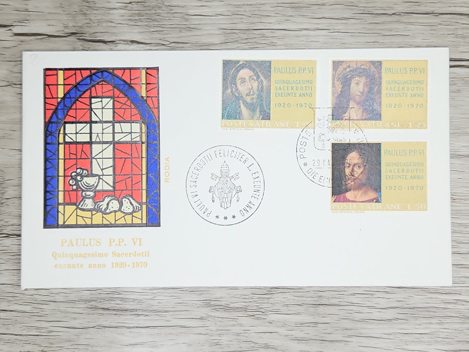 Tutti i francobolli: CL05 Enveloppe + Timbre Poste Vaticane 1970 – Usato da Cousset venduto da Patrick_Collections