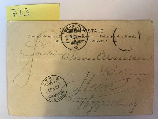 Cartoline postali: Gruss aus Berneck, 1907 mit Stempel – Usato da Niederwil AG venduto da dahu75 1
