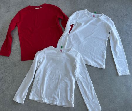 Kleiderpaket 3 Langarmshirts Hako und Benetton Gr. 128