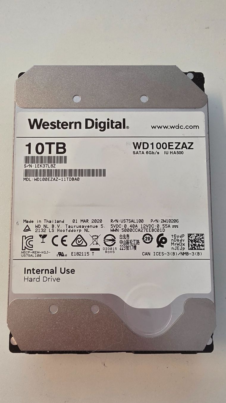 Western Digital Harddisks: 10TB HDD Western Digital – Gebraucht aus Künten von Thozogg