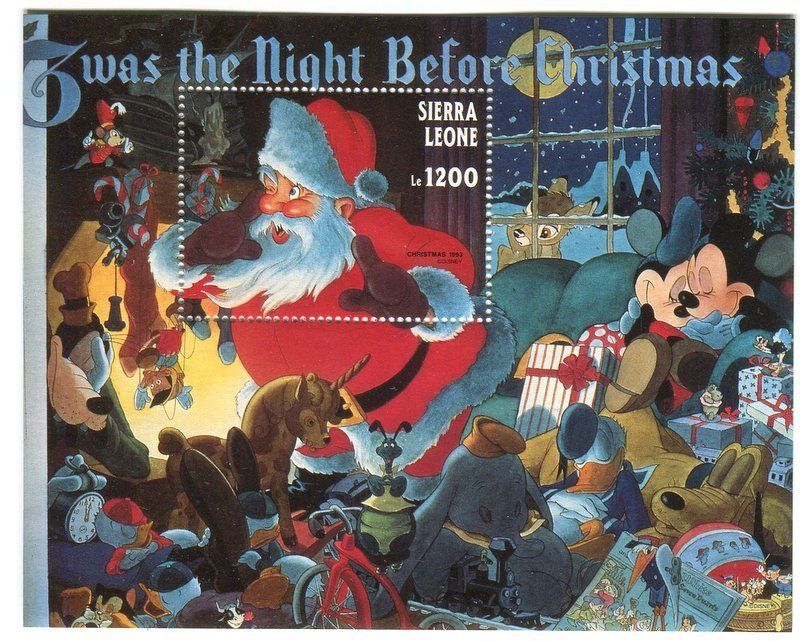 Alle Briefmarken: Block "Micky Maus & Weihnachtsmann". Sierra Leone – Neu und originalverpackt aus Basel von Butsch5