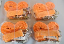 4 Stk. Spanngurte/Spannset , 600 Kg x 3 M, Haken