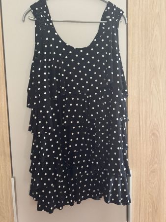 Top d'été à pois, volantée, taille L, très bon état