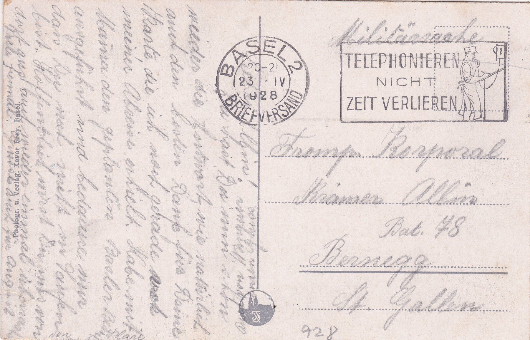 Cartes postales: Basel Schweizer Mustermesse 1928 – Défectueux à Herisau par Lisegrat2008 1