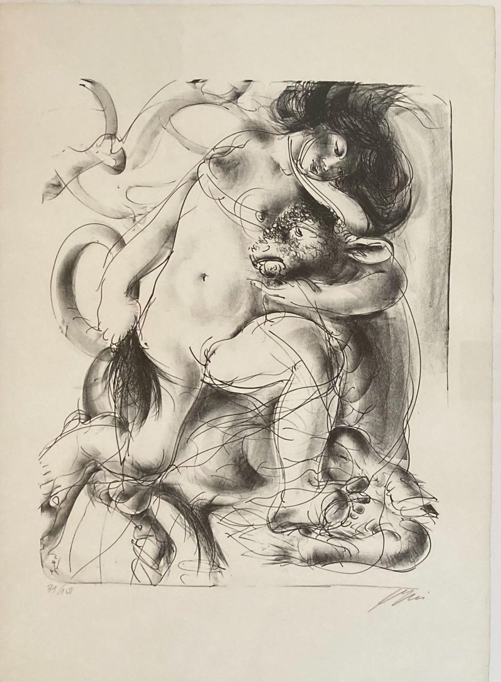 Grafica & Litografie: Hans Erni, "Europa und der Stier" – Usato da Einsiedeln venduto da Brocki59 1