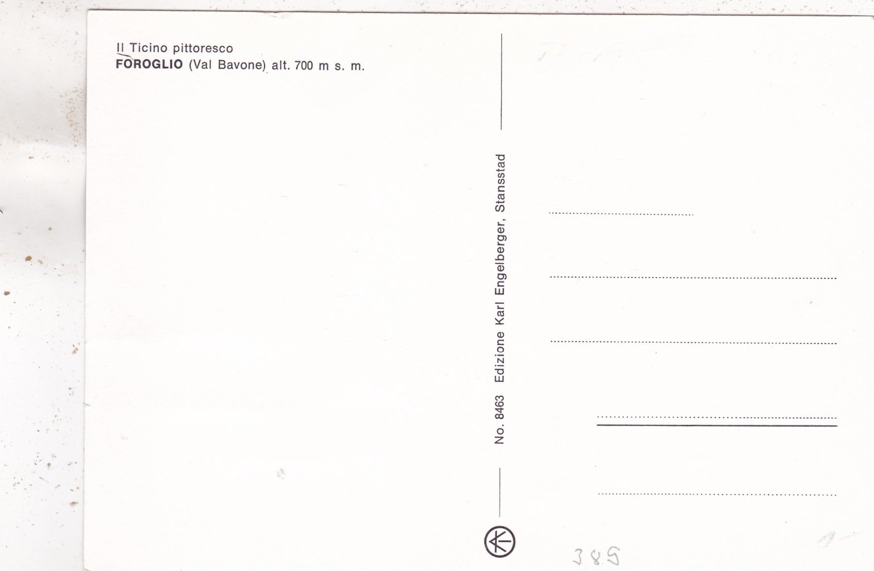Cartoline postali: Foroglio Val Bavone – Usato da Herisau venduto da Lisegrat2008 1