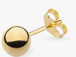 Damen 14k Gold 6mm Ball Poliert Ohrstecker