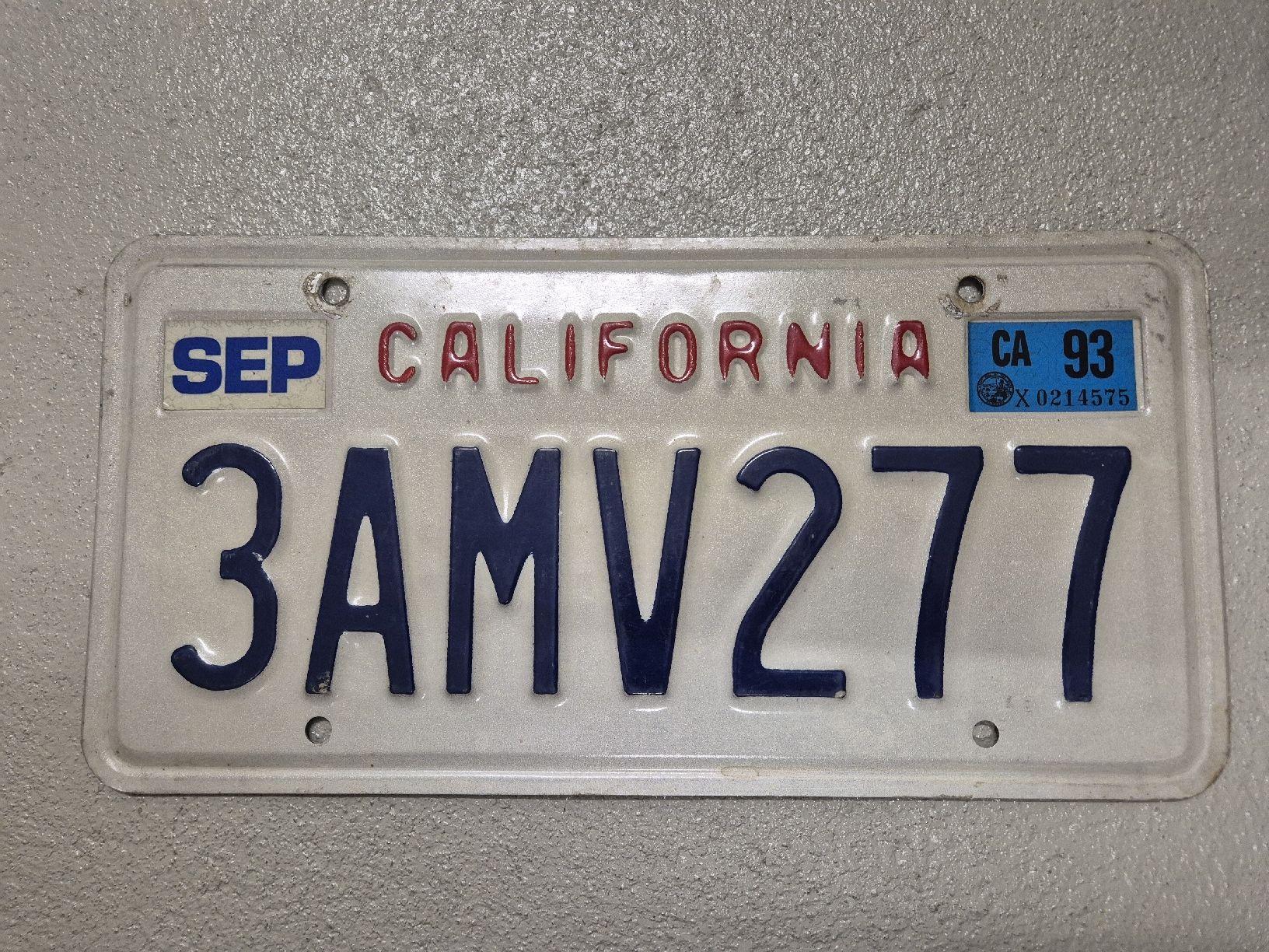 Insegne: US-Kontrollschild California – Usato da Lachen SZ venduto da bow_wdl9
