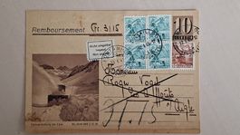 Document philatélique Caisse Cortaillod 1945 oblitéré