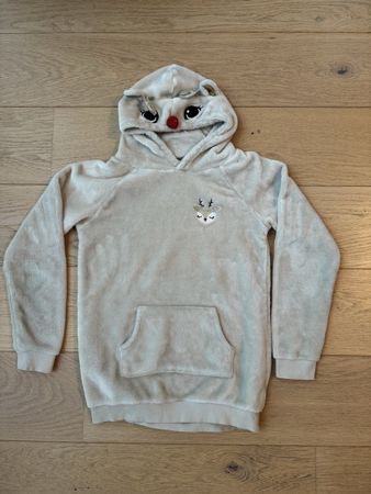 Cute H&M Reindeer Hoodie Gr. 140 Teddy Fleece