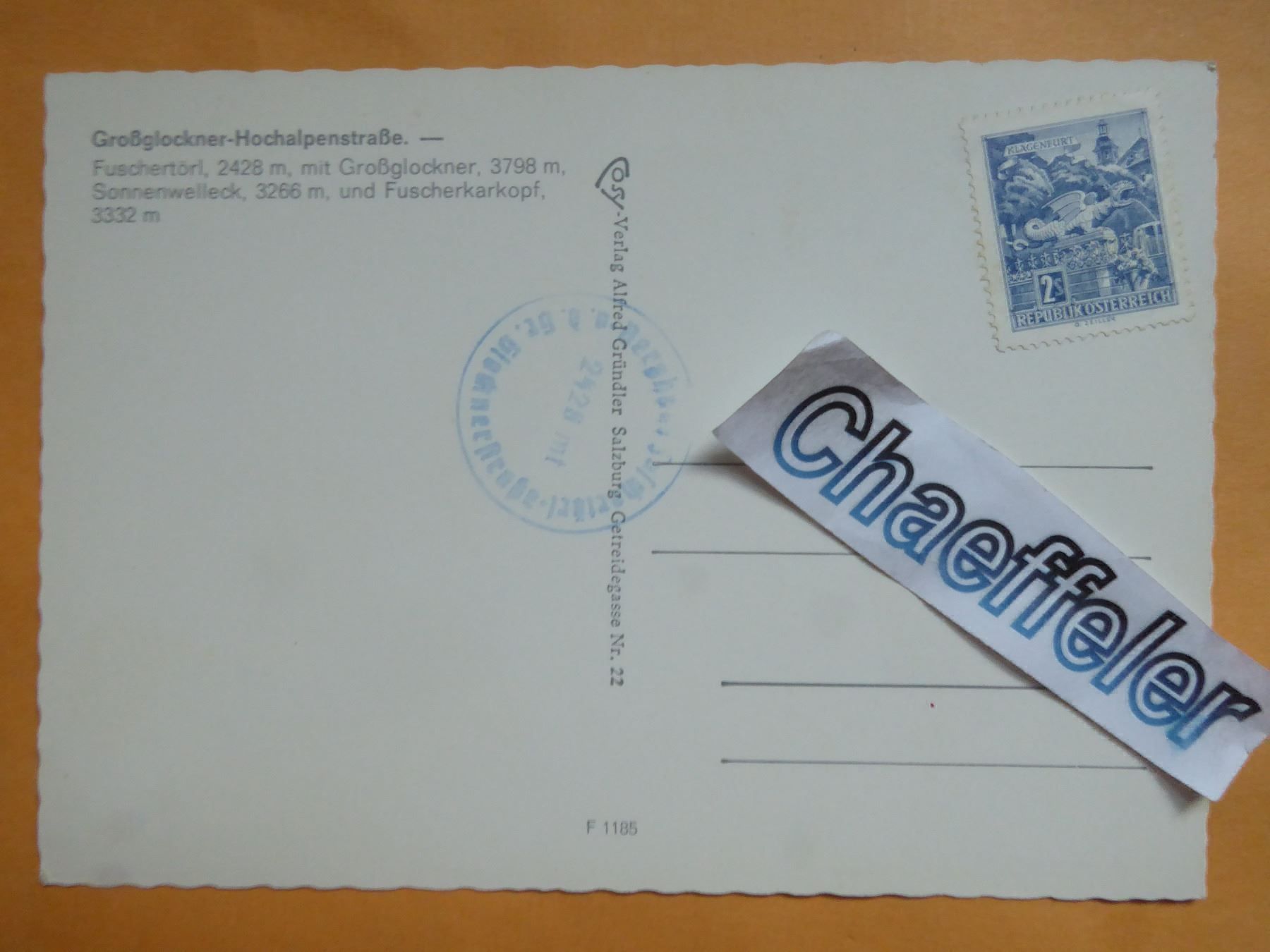 Cartes postales: Grossglockner-Hochalpenstrasse – Neuf (Voir description) à Zürich par Chaeffeler 1
