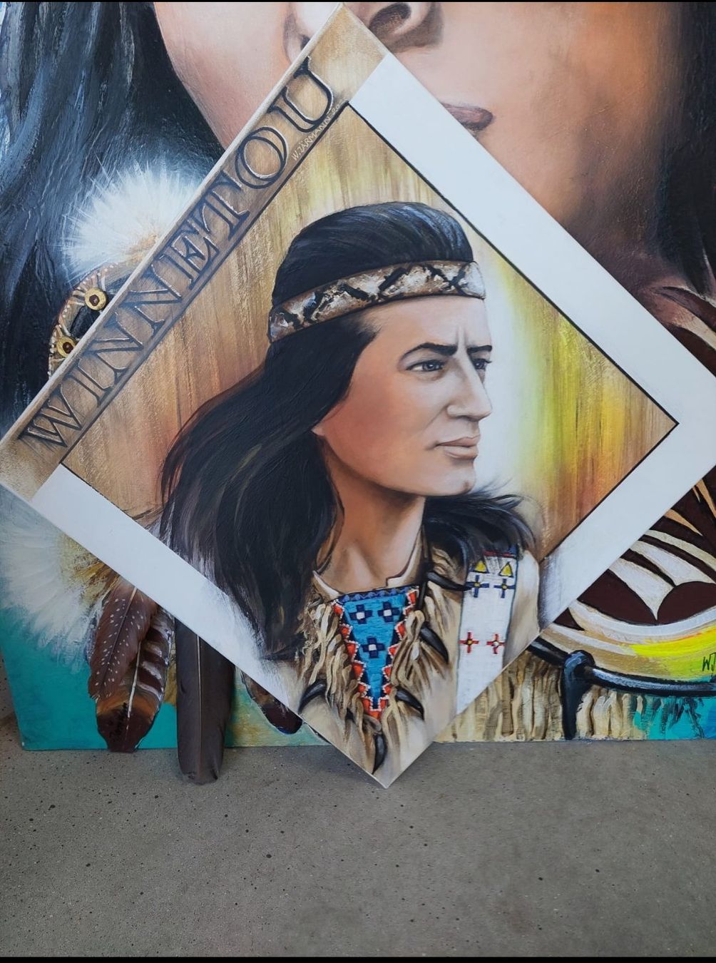 Dipinti: Winnetou-Bilder mit echten Federn – Usato da Bürglen TG venduto da Lufis 1