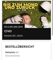CIVO Konzert Zürich 8.10.2026 Stehplatz Unnummeriert