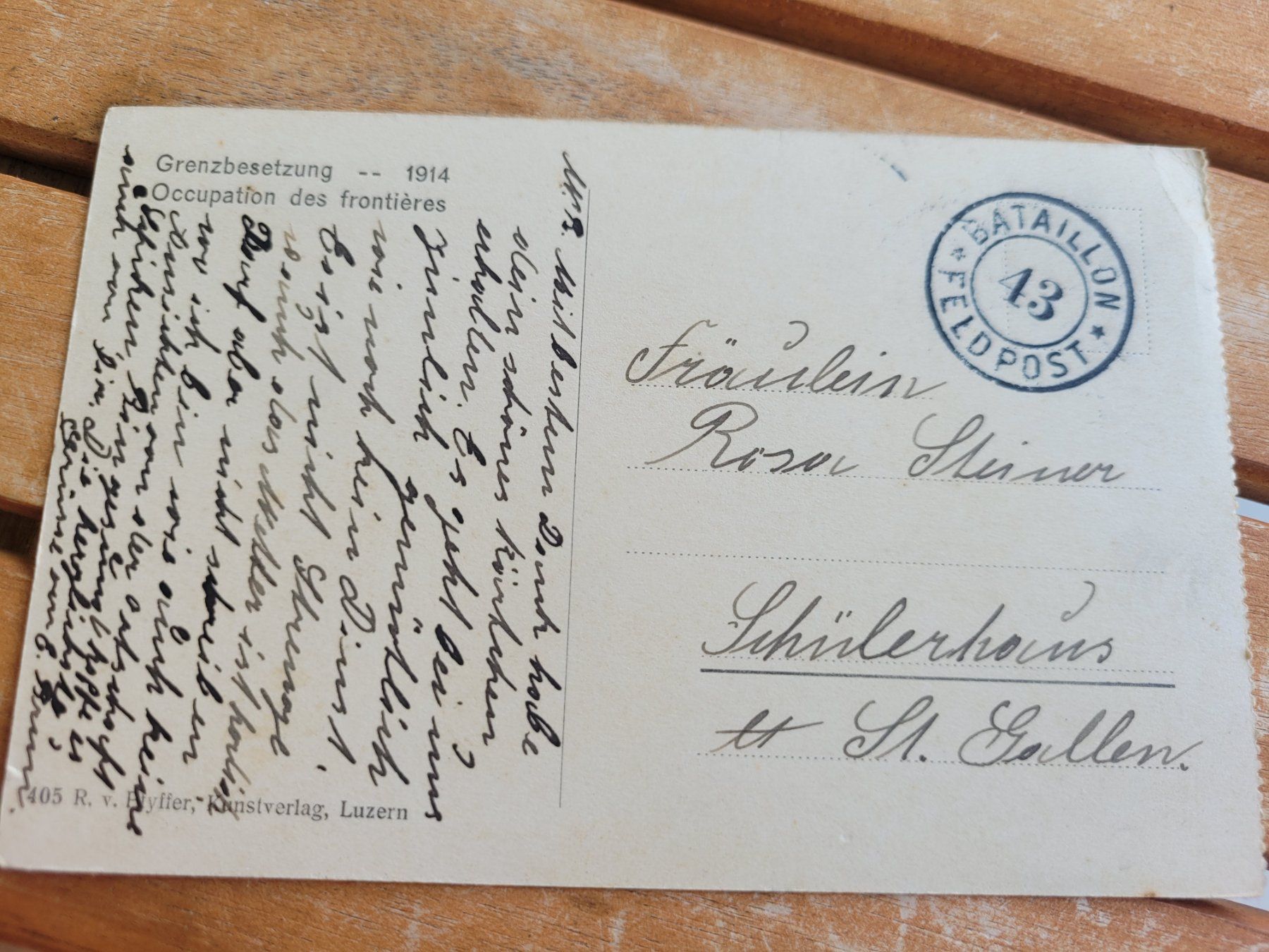 Cartoline postali: Schweizer Soldaten " Schützengräben " 1914 – Usato da Kriens venduto da KTP 2