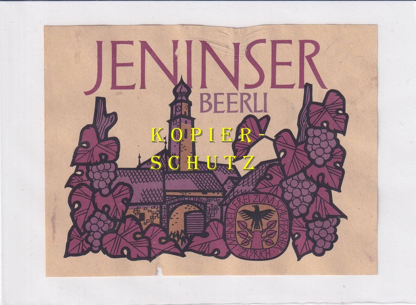 Papiere: Etikette - Jeninser Beerli /bd – Gebraucht aus Hombrechtikon von Rudolf07