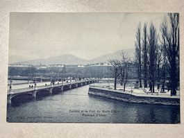 Ansichtskarte Genf le pont du  Mont-Blanc, paysage d‘hiver