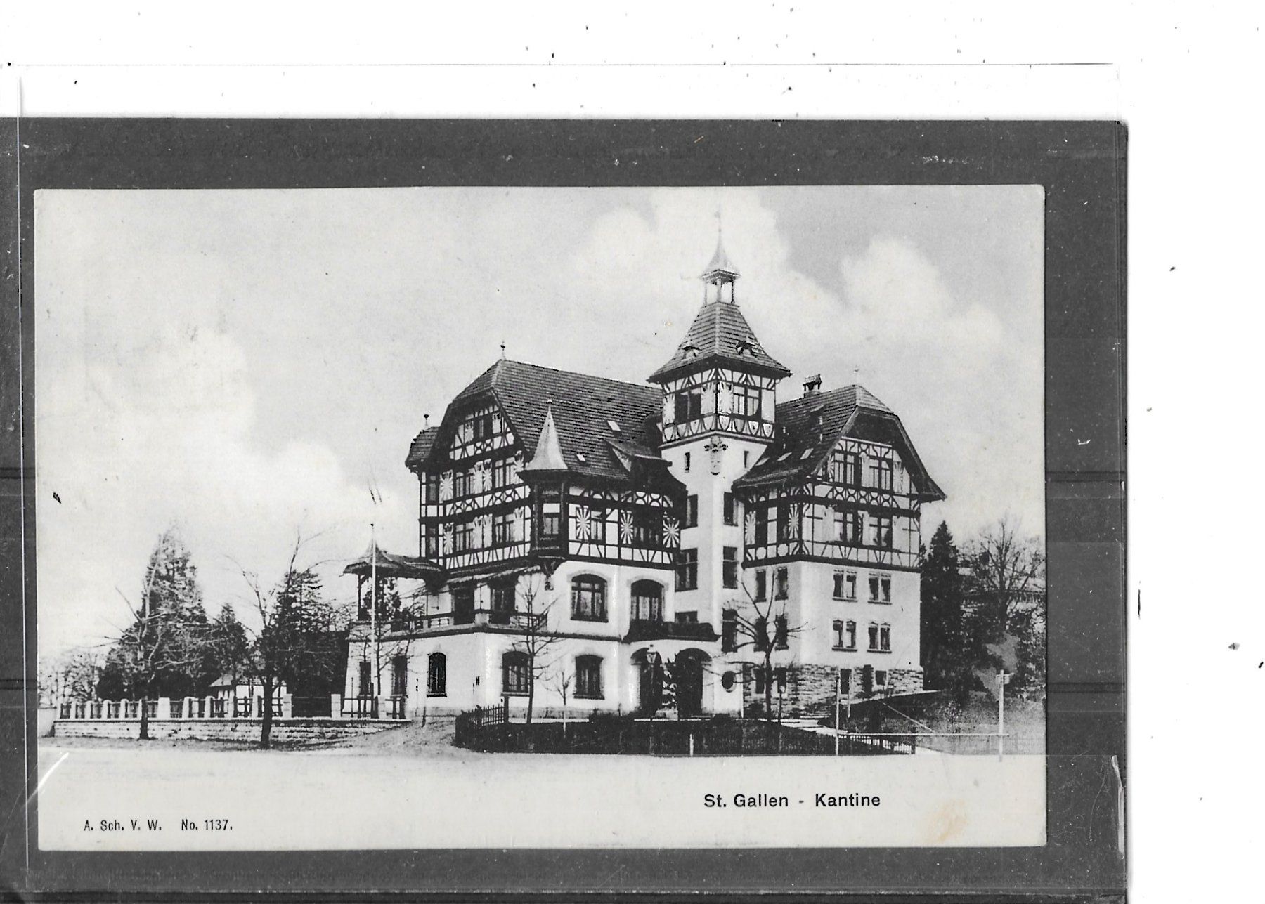 Ansichtskarten: SG St.Gallen 1906 Kantine – Gebraucht aus Schocherswil von Wilare