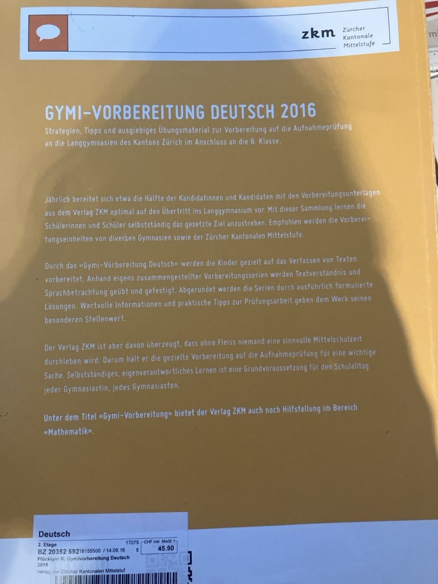 Libri: Gymi-Vorbereitung Deutsch 2016 – Usato da Nürensdorf venduto da Santoryuu 1