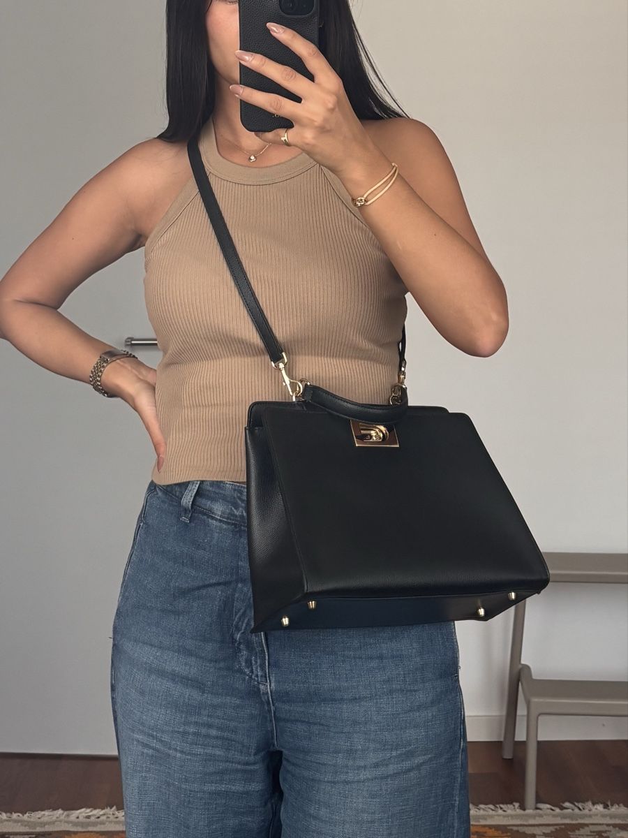 Furla Sacs femmes: Furla Top Handle Handtasche Black Leather – Neuf (Voir description) à Wallisellen par littlesnail 4