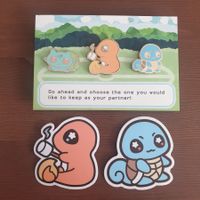 3 Baby-Pokémon Pins Bisasam, Glumanda & Shiggy, neu & ovp
