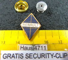 RENAULT AUTO LOGO ENAMEL GOLDIG PIN MIT SECURITY-CLIP