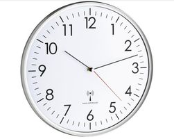TFA Dostmann Funk-Wanduhr Silber, Ø 33 cm