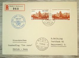 TR59 Enveloppe + Timbre Suisse 1943