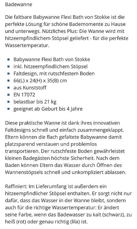 Stokke Vasche da bagno: Stokke Baby Badewanne Flexibath – Usato da Grenchen venduto da jasi.wid 3