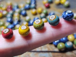 100x Keramik Zwischen Elemente Kugeln Kette Basteln Perlen