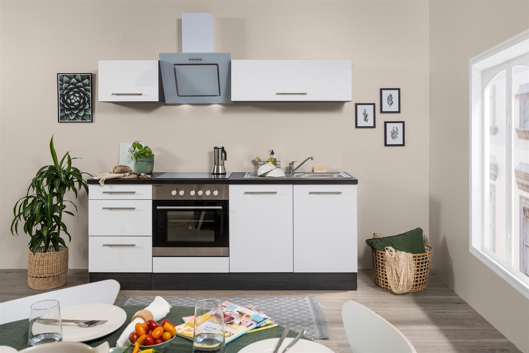 Cucine complete: 824 Küchenzeile Singleküche 210cm E/W - Küche Einbauküche – Nuovo e nell'imballaggio originale da Wallenwil venduto da toesstalvertrieb