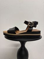 Sandalen Tamaris Schwarz Leder Gr. 40 wie neu Keilabsatz