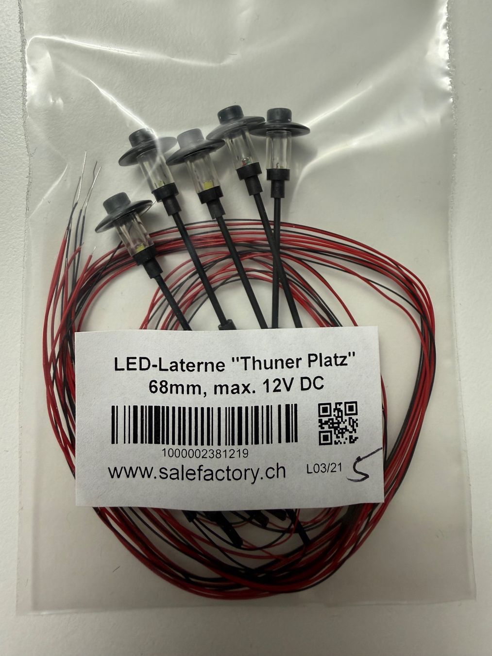Modellini di ferrovie: 5x LED Laterne Thuner-Platz 68mm / HO – Usato da Jonschwil venduto da sutfra12 1