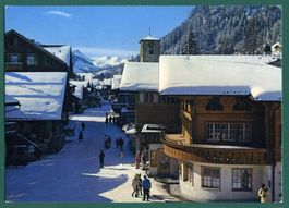 Adelboden, Dorfstrasse, belebt, Regenbolshorn,1985, gelaufen